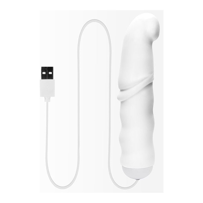 Белый вибромассажёр с питанием от USB LET US-B VIBRATOR WHITE - 17 см - Let Us-b