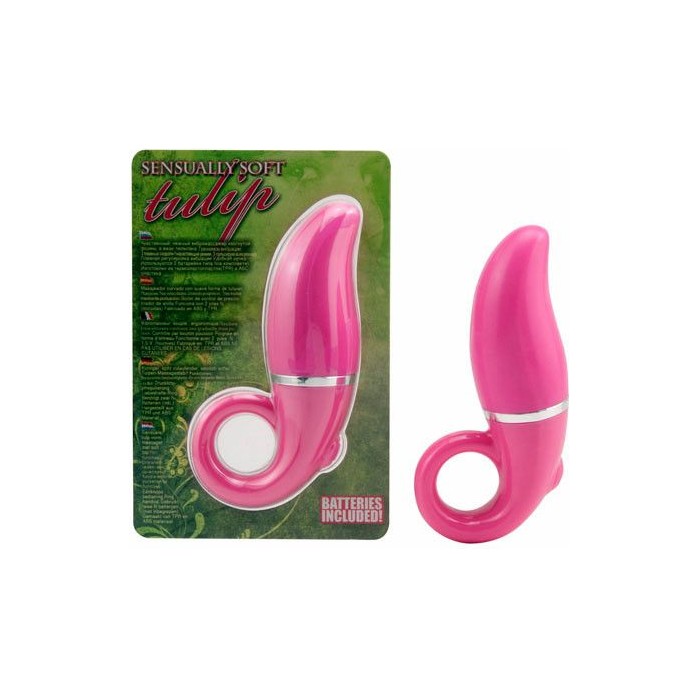 Розовый мини-вибратор Tulip - 12 см