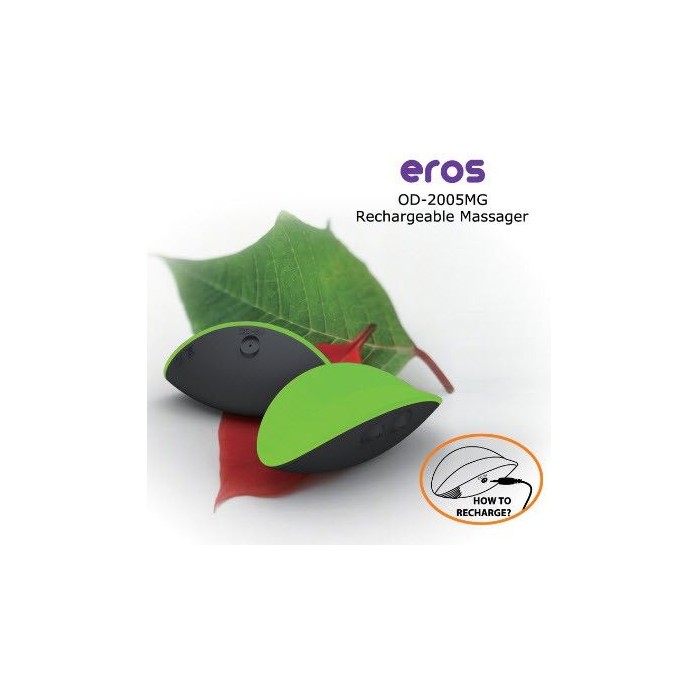 Зелёный вибромассажер Eros для стимуляции эрогенных зон. Фотография 2.