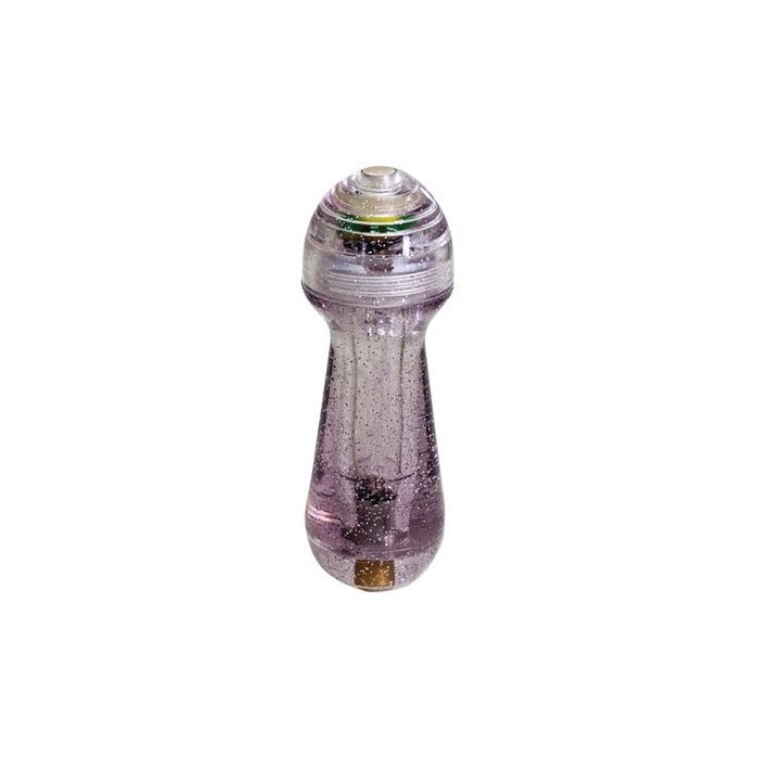 Фиолетовый мини-вибратор с блёстками Gleamer - 11,5 см