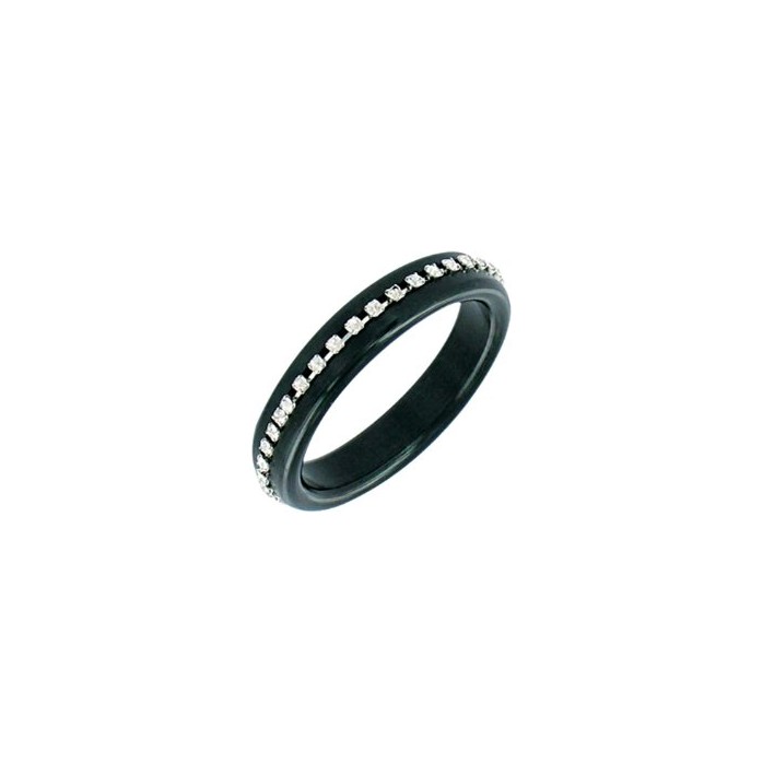 Чёрное эрекционное кольцо со стразами MAGIC DIAMOND. Фотография 3.