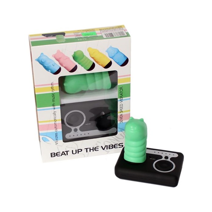 Зелёный вибростимулятор Beat Up Vibes. Фотография 2.