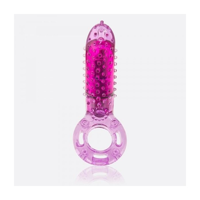 Фиолетовое эрекционное кольцо с вибрацией и пальчиком OYEAH PURPLE. Фотография 5.