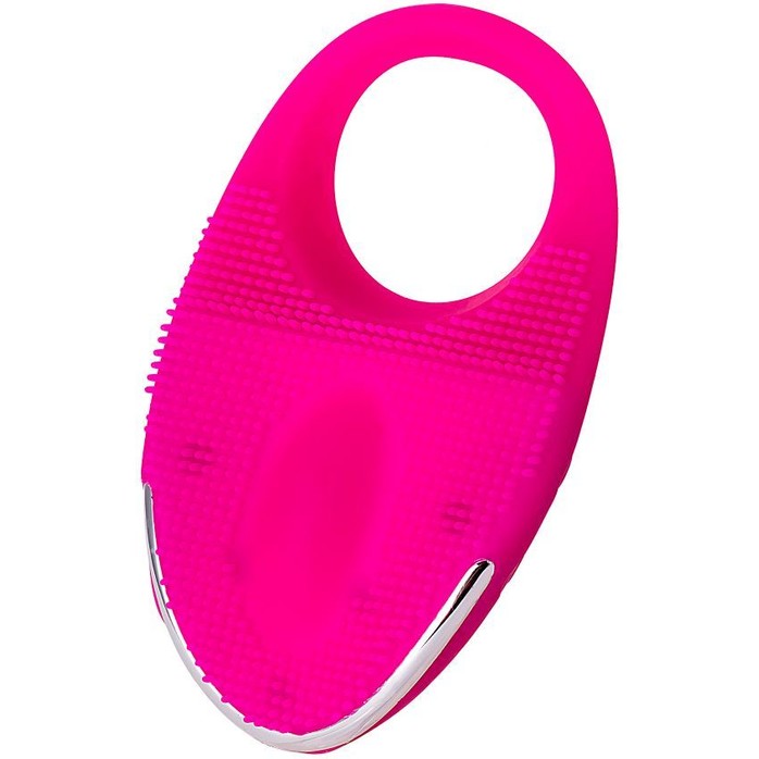 Розовое перезаряжаемое эрекционное кольцо с вибрацией JAMIE. Фотография 3.