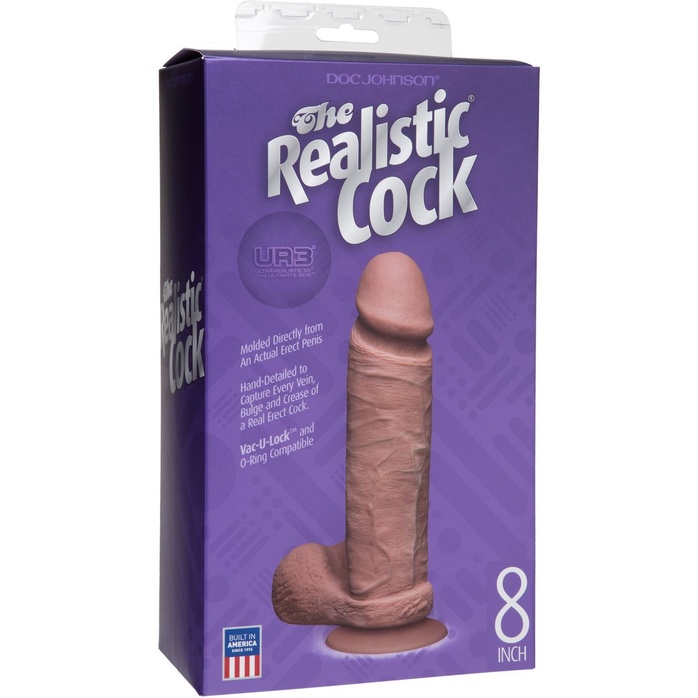 Коричневый фаллоимитатор-реалистик на присоске - 22,4 см - The Realistic Cock. Фотография 4.