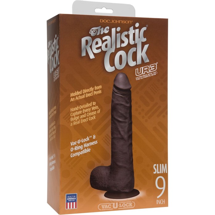 Черный дилдо большого размера - 24 см - The Realistic Cock. Фотография 3.