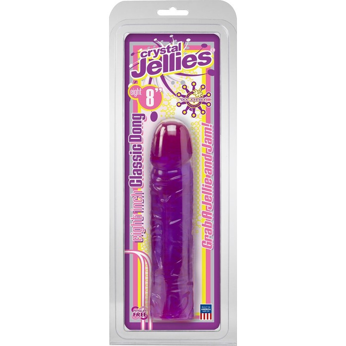 Фиолетовый гелевый фаллоимитатор-реалистик - 19 см - Crystal Jellies. Фотография 2.