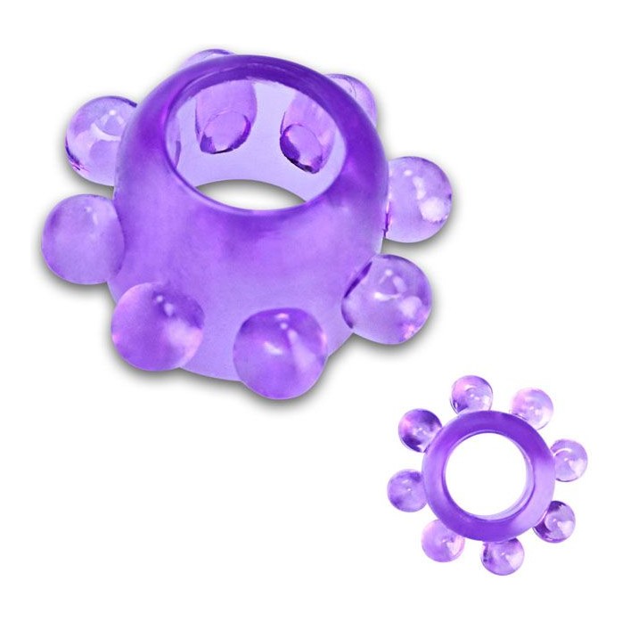 Тянущееся фиолетовое кольцо с массажными шариками