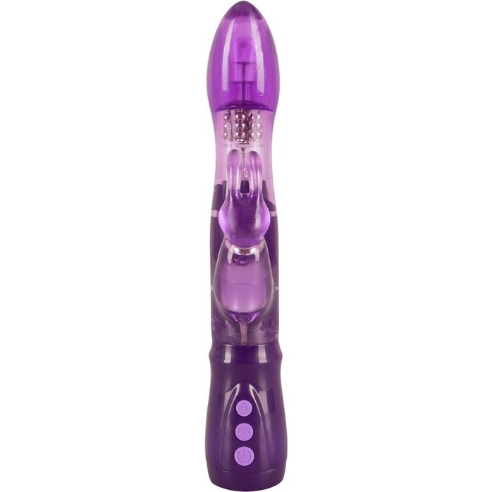 Фиолетовый вибратор с ротацией и клиторальной стимуляцией Purple Surprise - 24,5 см - You2Toys. Фотография 2.