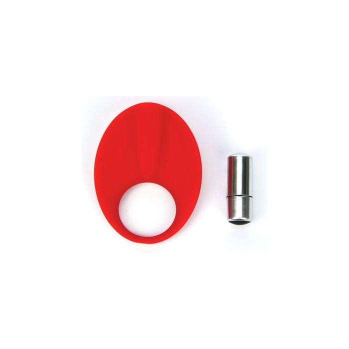 Красное эрекционное кольцо с вибрацией TLC CaliberVibrating Silicone Cock Ring - TLC. Фотография 4.