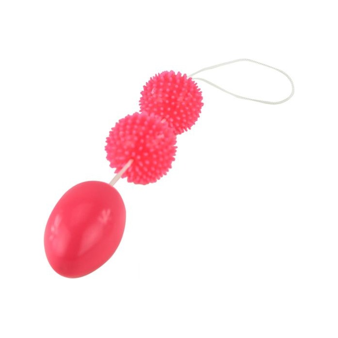 Розовые анальные шарики с рельефом. Фотография 4.