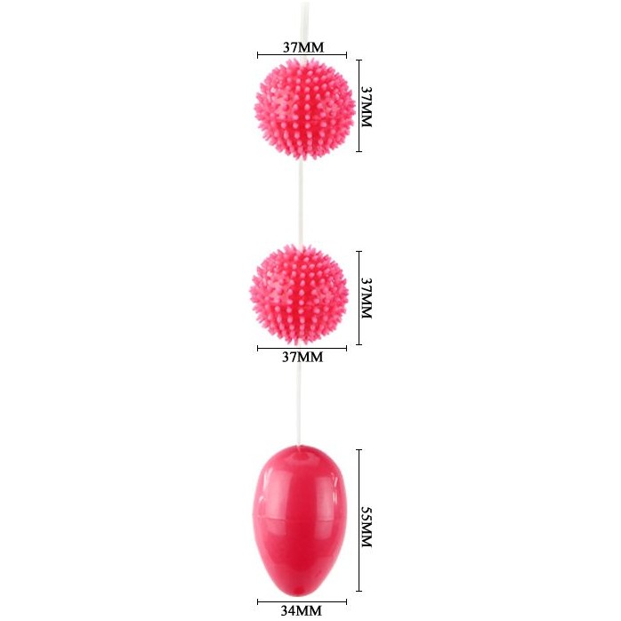 Розовые анальные шарики с рельефом. Фотография 5.