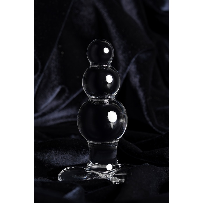 Прозрачная анальная втулка-ёлочка из стекла - 10,5 см - Sexus Glass. Фотография 7.