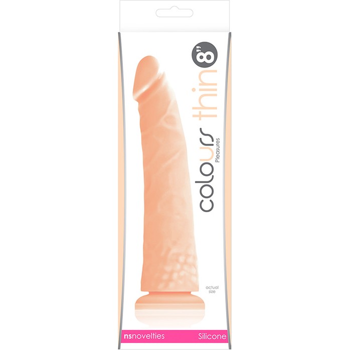 Телесный фаллоимитатор Colours Pleasures Thick 8 Dildo - 20 см - Colours