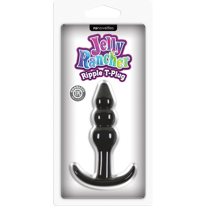Чёрная анальная пробка Jelly Rancher T-Plug Ripple - 10,9 см - Jelly Rancher. Фотография 2.
