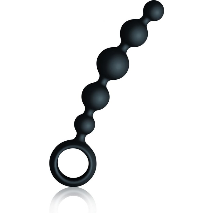 Малая чёрная анальная цепочка Joyballs Anal Wave - 17,5 см
