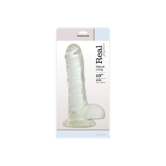 Прозрачный фаллоимитатор JELLY DILDO REAL RAPTURE CLEAR 10 - 25,5 см - Real Rapture. Фотография 2.