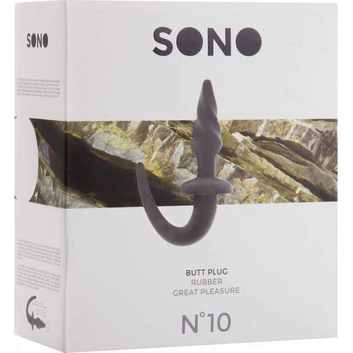 Серая анальная пробка SONO №10 с ручкой - Sono. Фотография 2.