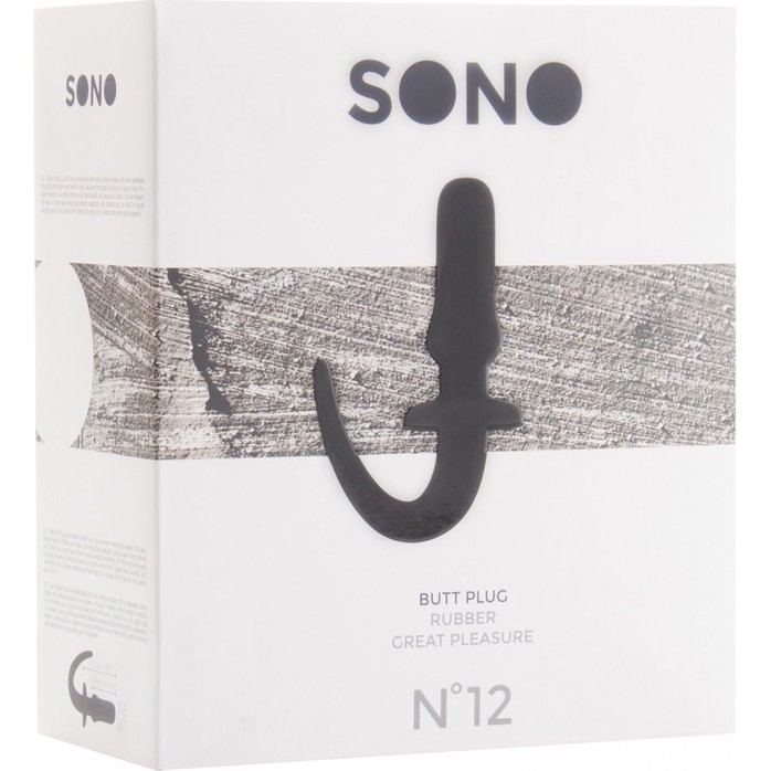 Чёрная анальная пробка SONO №12 с хвостиком-ручкой - Sono. Фотография 2.