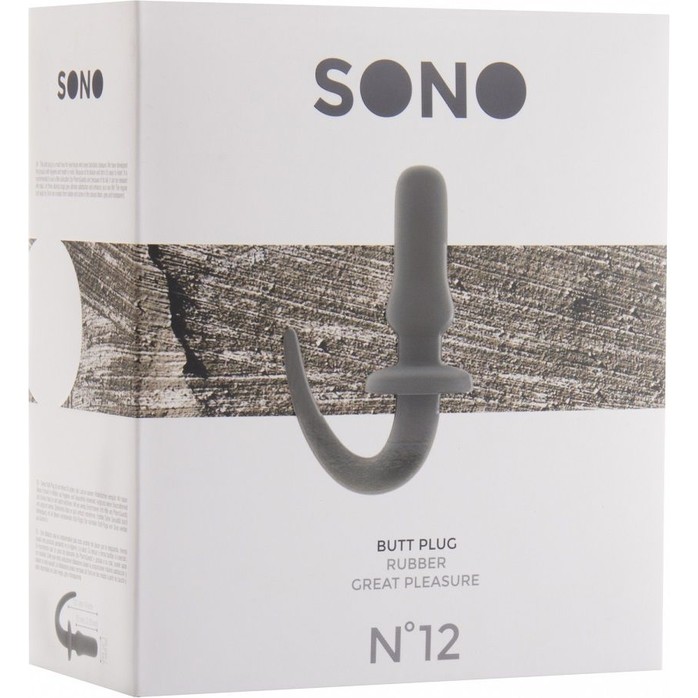 Серая анальная пробка SONO №12 с ручкой - Sono. Фотография 2.