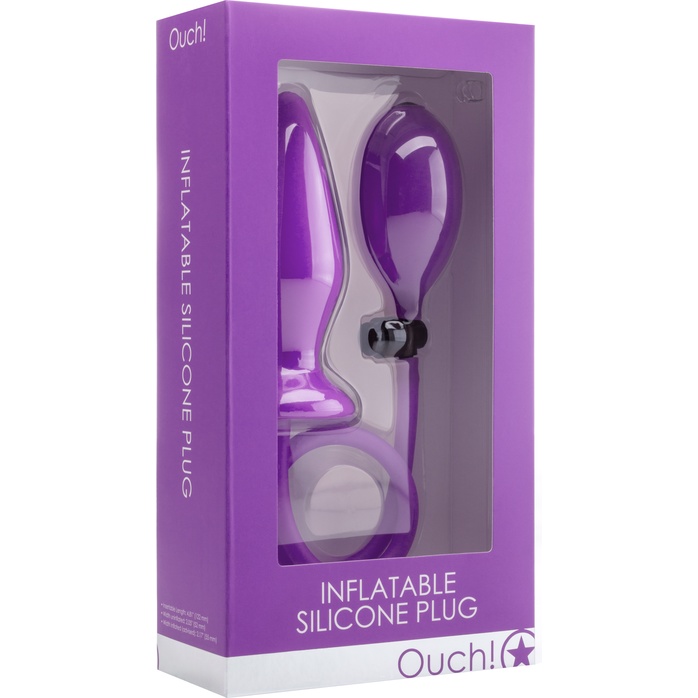 Фиолетовый анальный стимулятор с грушей OUCH! - 14 см - Ouch!. Фотография 2.