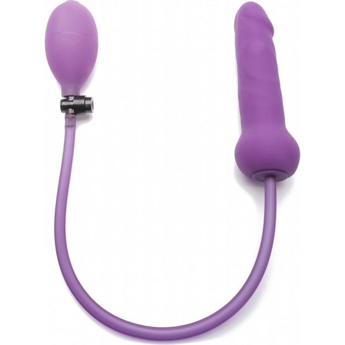 Фиолетовый анальный фаллоимитатор с подкачкой - 18 см - Ouch!