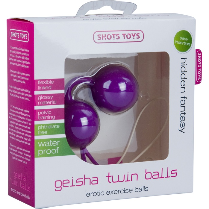 Фиолетовые вагинальные шарики Geisha Purple - Shots Toys. Фотография 2.