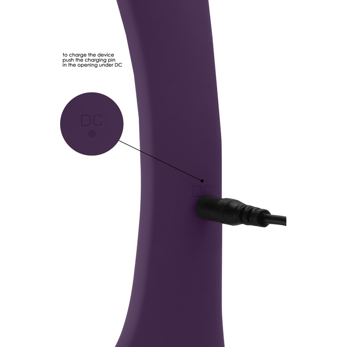 Фиолетовый вибратор Aki с заострённым кончиком - 17,5 см - Vive. Фотография 3.