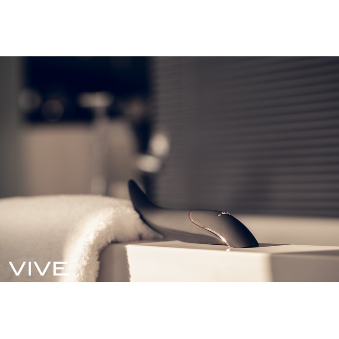 Чёрный вибратор Aviva с тонким кончиком - 19,8 см - Vive. Фотография 3.