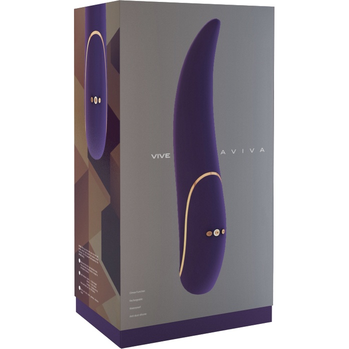 Фиолетовый вибратор Aviva с тонким кончиком - 19,8 см - Vive. Фотография 3.