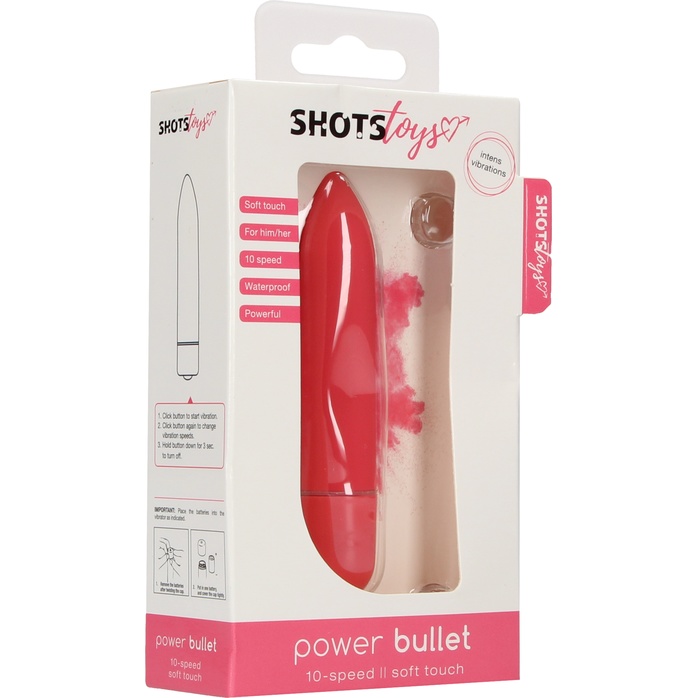 Розовая удлинённая вибропуля Power Bullet Pink - 8,3 см - Shots Toys. Фотография 4.