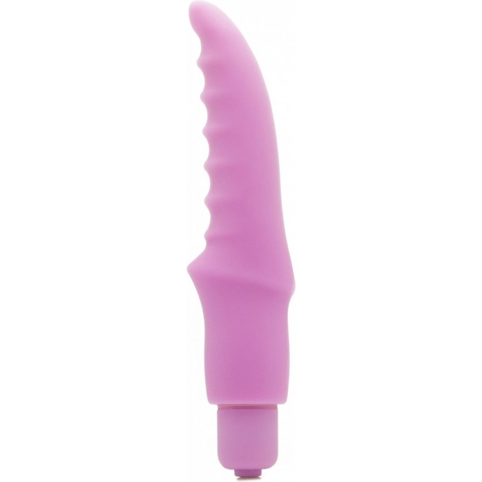 Розовый вибратор Scallop Bullet Pink с рёбрышками - 14 см - Shots Toys