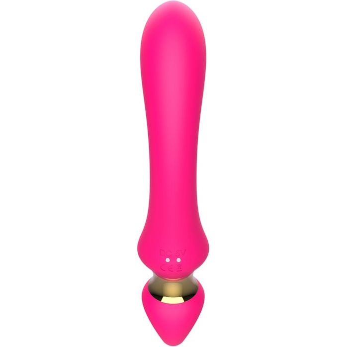 Розовый изогнутый вибромассажер Moon Vibrator - 21,1 см. Фотография 11.