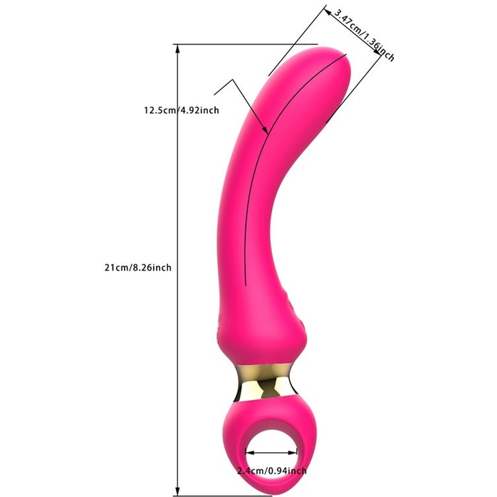 Розовый изогнутый вибромассажер Moon Vibrator - 21,1 см. Фотография 3.