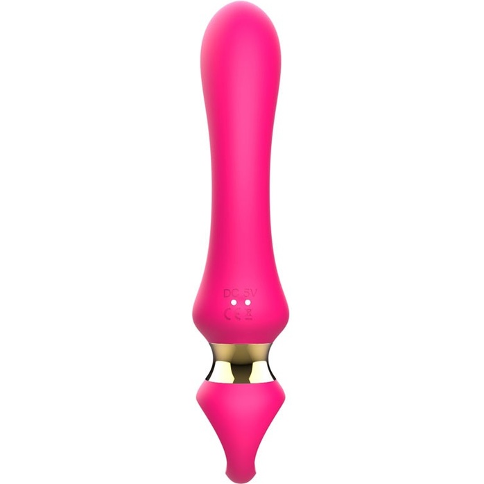 Розовый изогнутый вибромассажер Moon Vibrator - 21,1 см. Фотография 7.