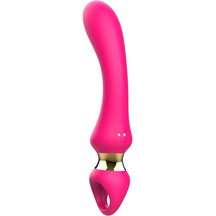 Розовый изогнутый вибромассажер Moon Vibrator - 21,1 см. Фотография 8.