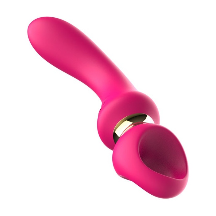 Розовый изогнутый вибромассажер Moon Vibrator - 21,1 см. Фотография 9.