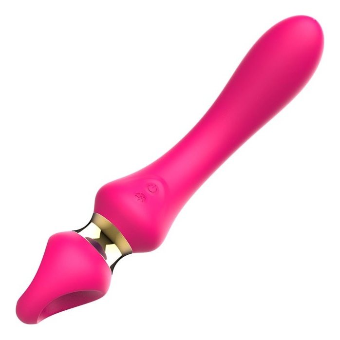 Розовый изогнутый вибромассажер Moon Vibrator - 21,1 см. Фотография 10.