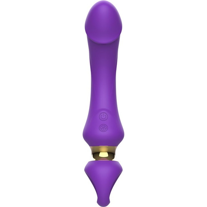 Фиолетовый изогнутый вибромассажер Moon Vibrator - 21,1 см. Фотография 4.