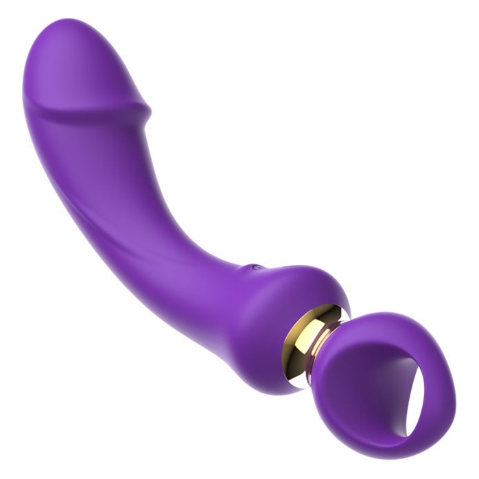 Фиолетовый изогнутый вибромассажер Moon Vibrator - 21,1 см. Фотография 6.