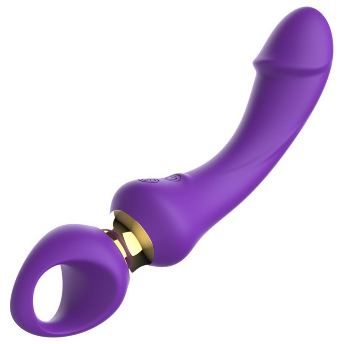 Фиолетовый изогнутый вибромассажер Moon Vibrator - 21,1 см. Фотография 7.