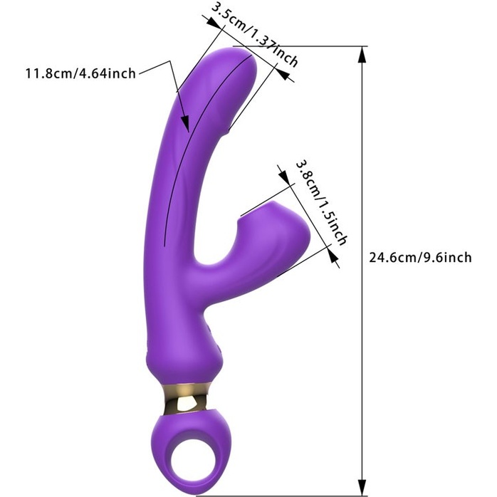 Фиолетовый вибратор-кролик с вакуумной стимуляцией клитора - 24,6 см. Фотография 3.
