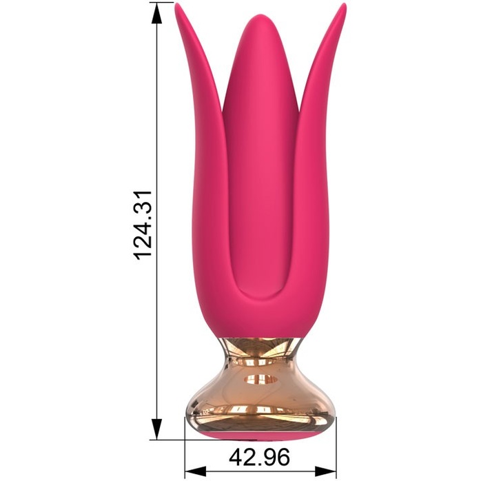 Розовая анальная вибровтулка с лепестками. Фотография 3.