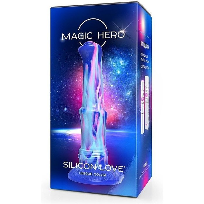 Сине-голубой фантазийный фаллоимитатор - 25 см - MAGIC HERO. Фотография 3.