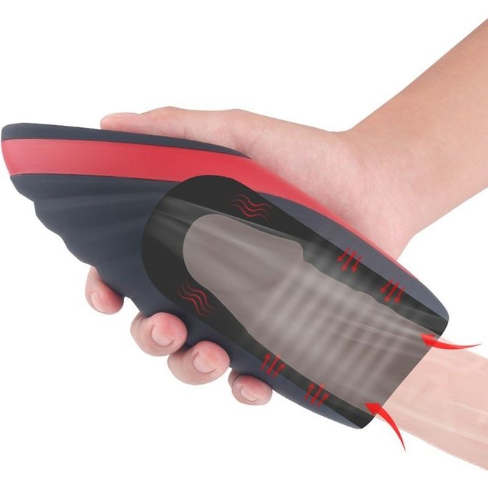 Черно-красный вибромастурбатор King Arthur. Фотография 5.