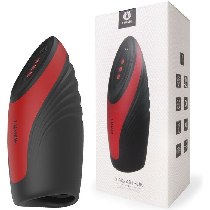 Черно-красный вибромастурбатор King Arthur