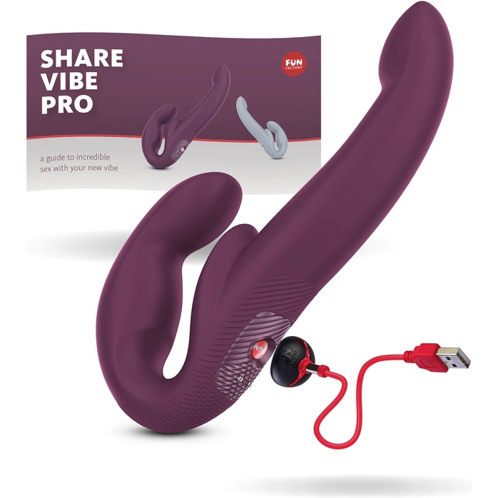 Сливовый безремневой страпон Share Vibe Pro. Фотография 6.