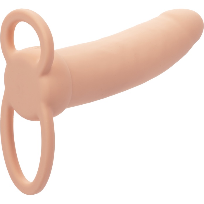 Телесная вибронасадка для двойного проникновения Rechargeable Thick Dual Penetrator - 14 см - Performance Maxx. Фотография 8.