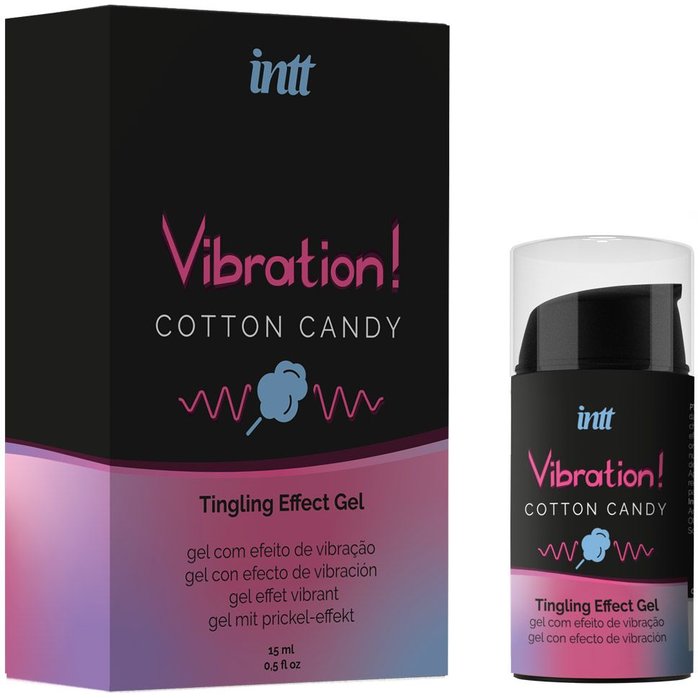 Жидкий вибратор Vibration Cotton Candy с ароматом сахарной ваты - 15 мл