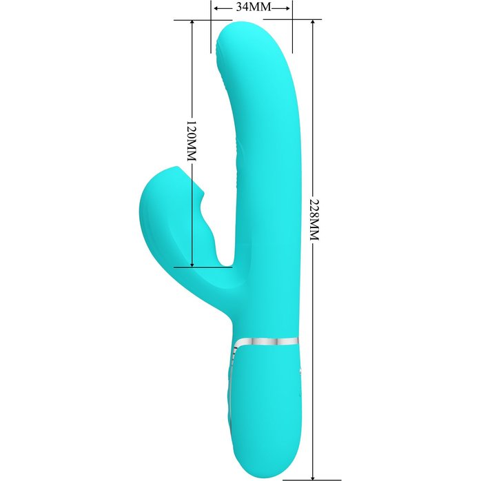 Мятный вибратор-кролик с пульсацией Perdita - 22,8 см - Pretty Love. Фотография 4.